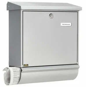 Burg Wachter - ComfortSet 91300 SI nagyméretű kerítésen kívüli postaláda újságtartóval